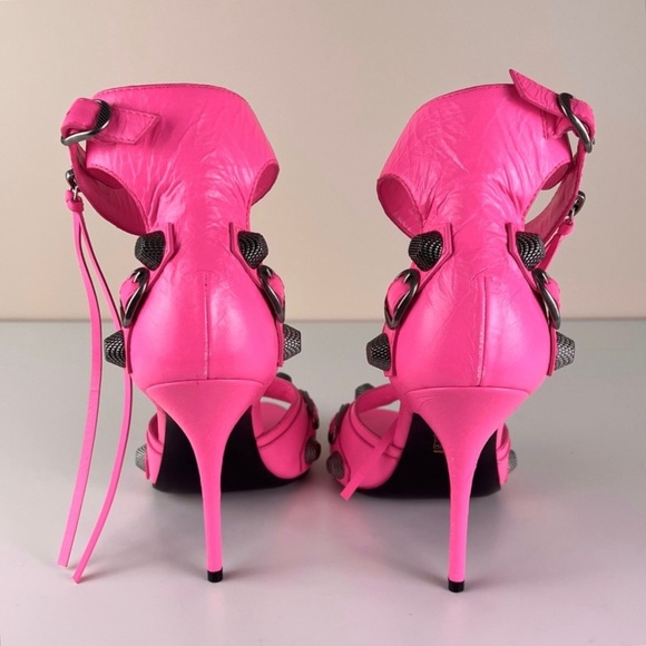 NEW BALENCIAGA REVOLVE PINK LEATHER SANDALS - Picture 6 of 16